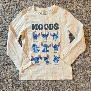 Disney Cream Stitch Moods Long Sleeve Shirt NEVER WORN